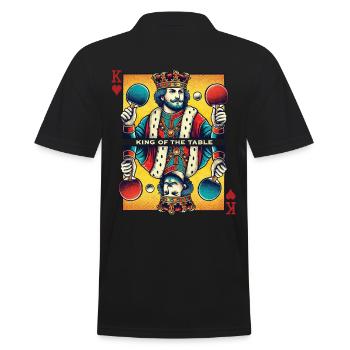 Retro Tischtennis König Spielkarte Vintage Stil - Männer Poloshirt - Schwarz - Hinten - Kai (181cm)