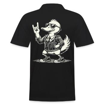 Rock Musik Lustige Ente Festival Design - Männer Poloshirt - Schwarz - Hinten - Kai (181cm)