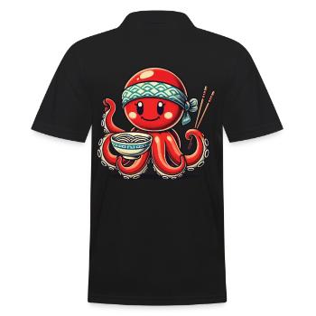 Japanisch Ramen Nudeln Anime Oktopus - Männer Poloshirt - Schwarz - Hinten - Kai (181cm)