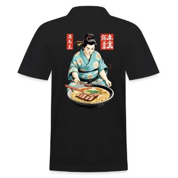 Japanisches Ramen Ukiyo-E Retro Ästhetik Art - Männer Poloshirt - Schwarz - Hinten - Kai (181cm)