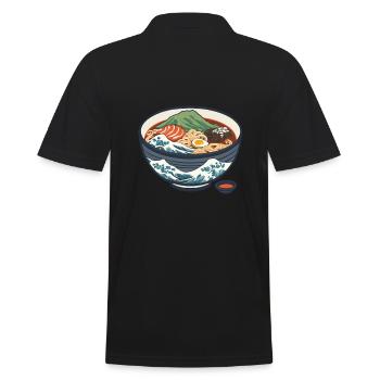 Ramen japonais Ukiyo-E Nouilles Esthétiques Rétro - Polo Homme - noir - Dos - Kai (181cm)