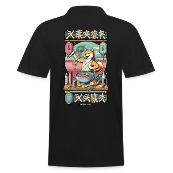Shiba Hund Ramen Chefkoch Im Ukiyo-E Stil - Männer Poloshirt - Schwarz - Hinten - Kai (181cm)