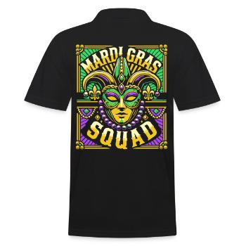 Mardi Gras Squad Maske Karneval Feier - Männer Poloshirt - Schwarz - Hinten - Kai (181cm)