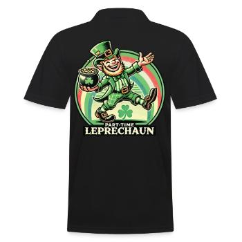 Part-time Leprechaun St. Patrick's Day Fun - Men's Polo Shirt - black - Back - Kai (181cm)