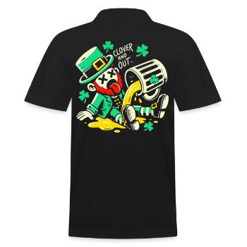 Funny St. Patrick's Day clover and out - Men's Polo Shirt - black - Back - Kai (181cm)