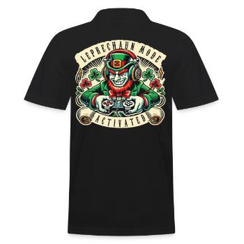 Gamer Leprechaun Mode Aktiviert St. Patrick's Day - Männer Poloshirt - Schwarz - Hinten - Kai (181cm)