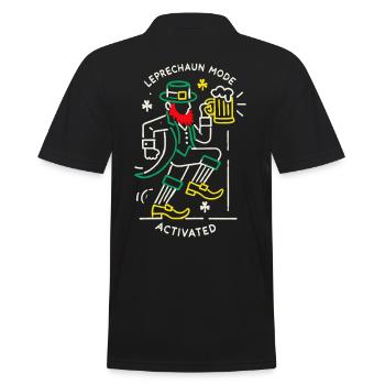 Leprechaun Mode Activates St. Patrick's Day Celebration - Men's Polo Shirt - black - Back - Kai (181cm)