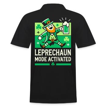 Leprechaun Mode Activates St. Patrick's Day Fun - Men's Polo Shirt - black - Back - Kai (181cm)