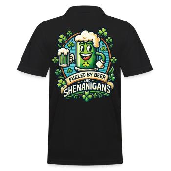 S’amuser à la Saint-Patrick avec de la bière et des manigances - Polo Homme - noir - Dos - Kai (181cm)