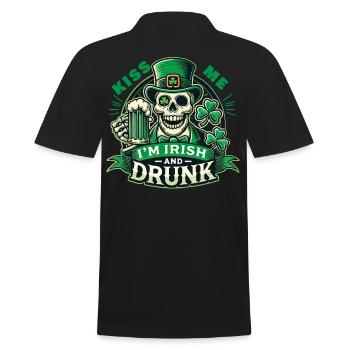 Embrasse-moi Je suis Irlandais Et Ivre St. Patrick’s - Polo Homme - noir - Dos - Kai (181cm)