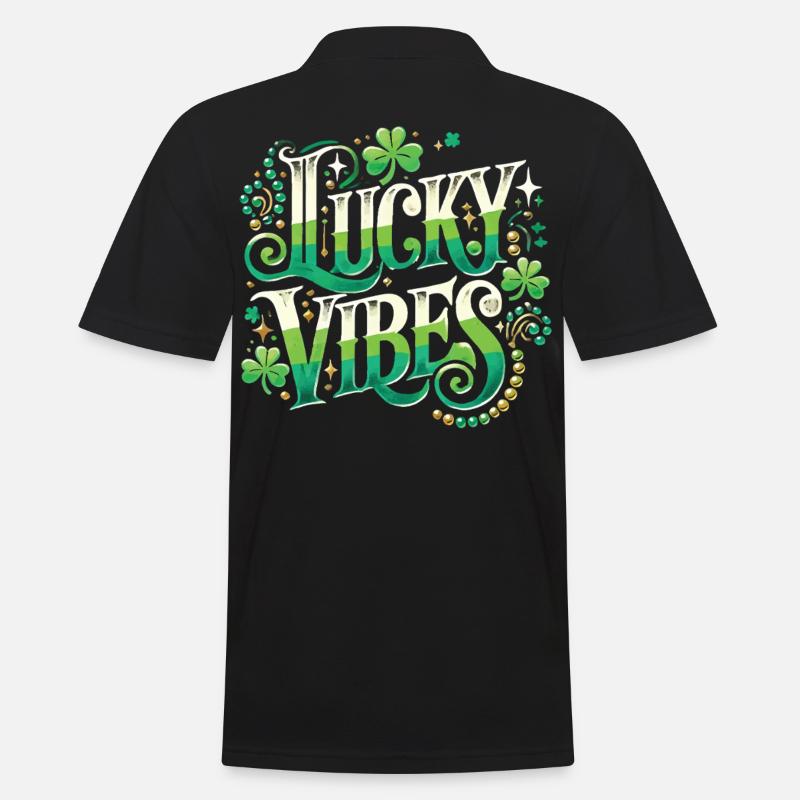 Saint-Patrick Lucky Vibes Design - Polo Homme - noir