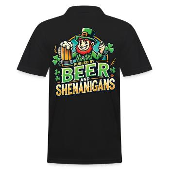 Propulsé par la bière et les farces Saint-Patrick - Polo Homme - noir - Dos - Kai (181cm)