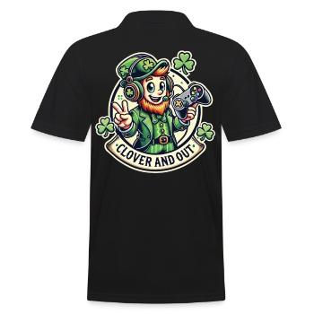 Clover And Out St. Patrick's Day Gaming Fun - Men's Polo Shirt - black - Back - Kai (181cm)