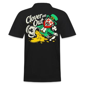 St. Patrick's Day Clover And Out Fun - Men's Polo Shirt - black - Back - Kai (181cm)