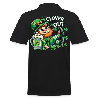 clover and out St. Patrick's Day fun - Men's Polo Shirt - black - Back - Kai (181cm)