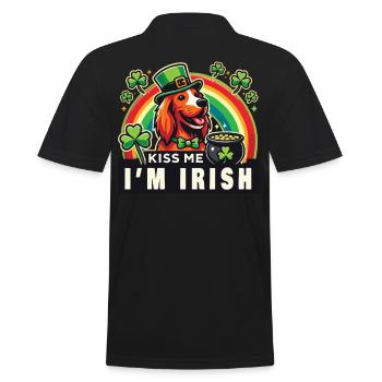 Embrasse-moi je suis un chien irlandais Fête de la Saint-Patrick - Polo Homme - noir - Dos - Kai (181cm)