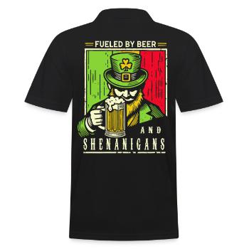 St. Patrick's Day Lustiger Hut Bier Kleeblatt Spaß - Männer Poloshirt - Schwarz - Hinten - Kai (181cm)