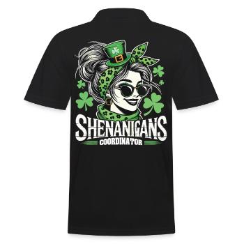 Coordonnatrice des manigances de la Saint-Patrick - Polo Homme - noir - Dos - Kai (181cm)