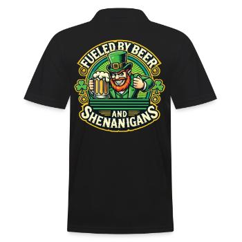 Saint-Patrick : Bière et farce - Polo Homme - noir - Dos - Kai (181cm)