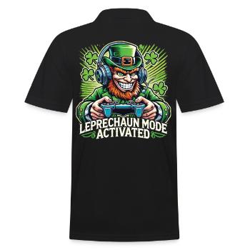 St. Patrick's Day Leprechaun Gamer Mode Enabled - Men's Polo Shirt - black - Back - Kai (181cm)
