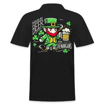 St. Patrick's Day Spaß Mit Bier Und Scherzen - Männer Poloshirt - Schwarz - Hinten - Kai (181cm)