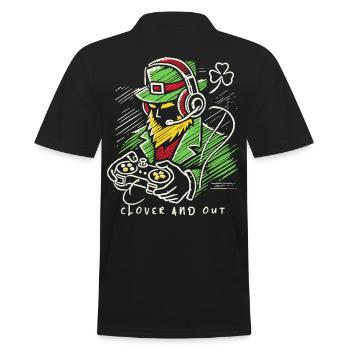 St. Patrick's Day Gamer clover and out - Men's Polo Shirt - black - Back - Kai (181cm)