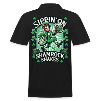 Siroter des shakes Shamrock pour la Saint-Patrick - Polo Homme - noir - Dos - Kai (181cm)