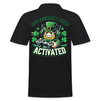 Gamer Leprechaun Mode Enabled St. Patrick's Day - Men's Polo Shirt - black - Back - Kai (181cm)