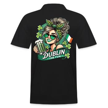 Dublin The Fun St. Patrick's Day Feier - Männer Poloshirt - Schwarz - Hinten - Kai (181cm)