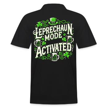 Leprechaun Mode Activates St. Patrick's Day Celebration - Men's Polo Shirt - black - Back - Kai (181cm)
