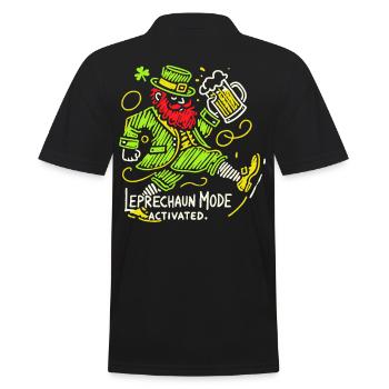 Leprechaun Mode Activates St. Patrick's Day Fun - Men's Polo Shirt - black - Back - Kai (181cm)