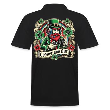 St. Patrick's Day Gaming Leprechaun Clover And Out - Men's Polo Shirt - black - Back - Kai (181cm)