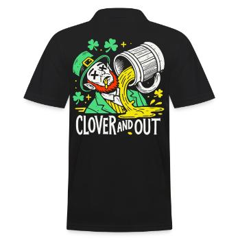 clover and out St. Patrick's Day fun - Men's Polo Shirt - black - Back - Kai (181cm)