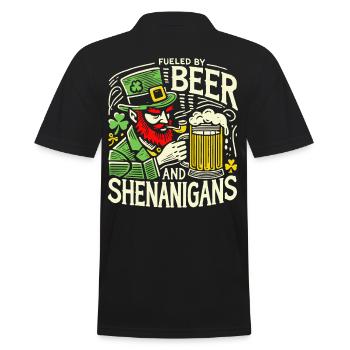 S’amuser à la Saint-Patrick avec de la bière et des manigances - Polo Homme - noir - Dos - Kai (181cm)