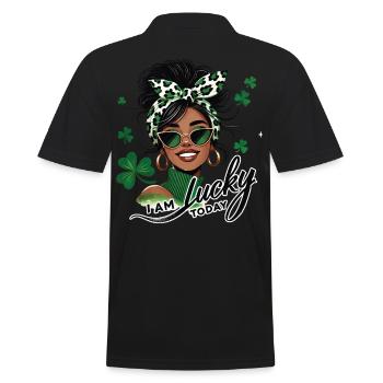La Saint-Patrick ma fille, je suis heureuse aujourd’hui - Polo Homme - noir - Dos - Kai (181cm)