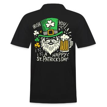 Bonne célébration de la Saint-Patrick avec les Irlandais - Polo Homme - noir - Dos - Kai (181cm)