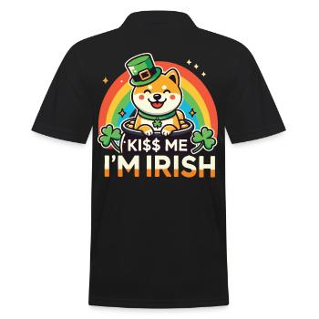 Embrasse-moi Je suis le chien irlandais de la Saint-Patrick - Polo Homme - noir - Dos - Kai (181cm)