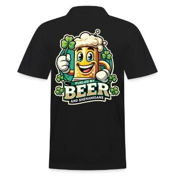 St. Patricks Day Lustiger Bier Humor - Männer Poloshirt - Schwarz - Hinten - Kai (181cm)