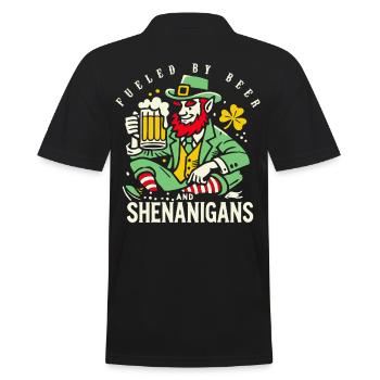 S’amuser à la Saint-Patrick avec de la bière et des manigances - Polo Homme - noir - Dos - Kai (181cm)