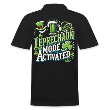 Leprechaun Mode Activates St. Patrick's Day - Men's Polo Shirt - black - Back - Kai (181cm)