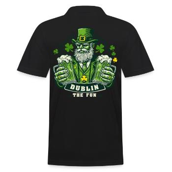Dublin The Fun St. Patrick's Day Style - Men's Polo Shirt - black - Back - Kai (181cm)