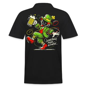 Leprechaun Mode Activates St. Patrick's Day - Men's Polo Shirt - black - Back - Kai (181cm)