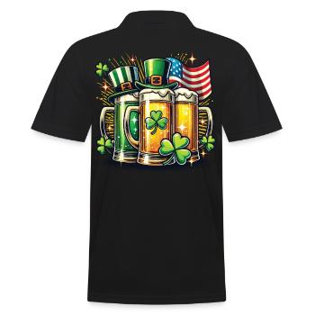 St. Patricks Tag Bierfreunde Kleeblatt - Männer Poloshirt - Schwarz - Hinten - Kai (181cm)