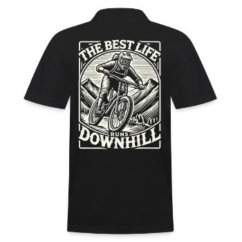 Bike Downhill Adventurer Retro Style - Men's Polo Shirt - black - Back - Kai (181cm)