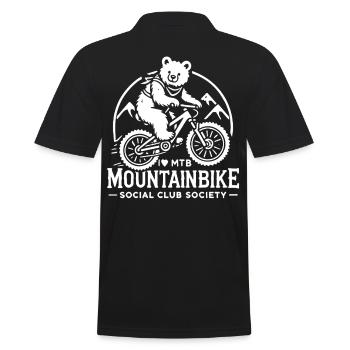 Fahrrad Retro Bär Mountainbike Club - Männer Poloshirt - Schwarz - Hinten - Kai (181cm)