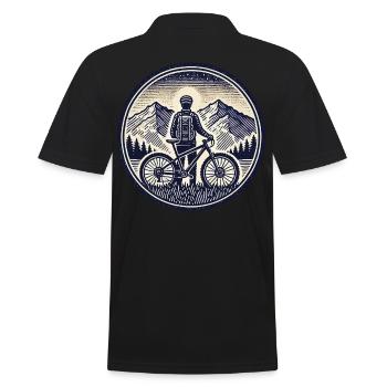 Mountain Bike Adventure Bike Mountains Retro - Men's Polo Shirt - black - Back - Kai (181cm)