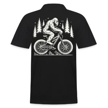 Bike Adventure Forest Cyclist Yeti - Men's Polo Shirt - black - Back - Kai (181cm)