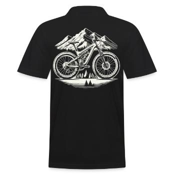 Mountain Adventure Bicycle Nature Trekking - Men's Polo Shirt - black - Back - Kai (181cm)