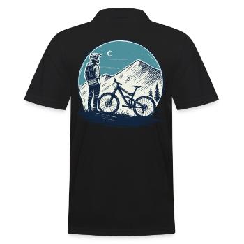 Cycling Adventure Mountains Night Riders - Men's Polo Shirt - black - Back - Kai (181cm)