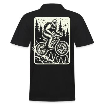 Aventure à vélo avec Bigfoot dans la forêt - Polo Homme - noir - Dos - Kai (181cm)